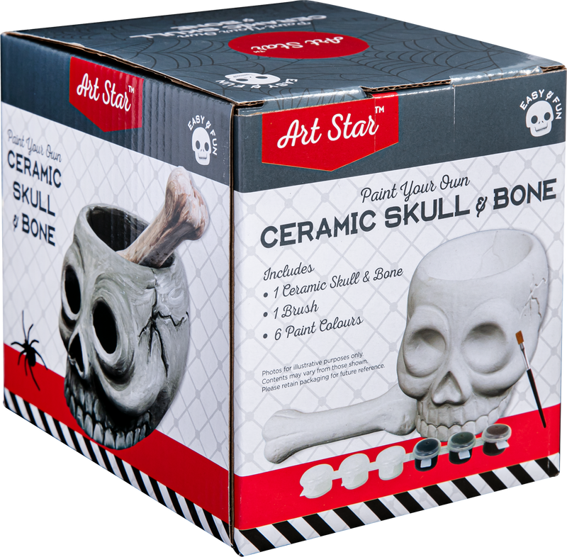 Art Star Halloween Paint Your Own Ceramic Skull and Bone Cruicible (11.1 x 13.5 x 9.2cm)