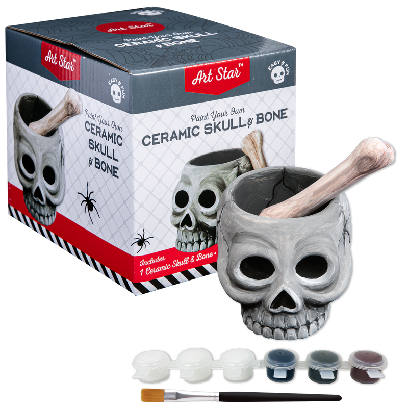 Art Star Halloween Paint Your Own Ceramic Skull and Bone Cruicible (11.1 x 13.5 x 9.2cm)