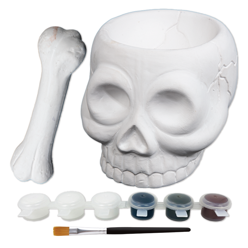 Art Star Halloween Paint Your Own Ceramic Skull and Bone Cruicible (11.1 x 13.5 x 9.2cm)