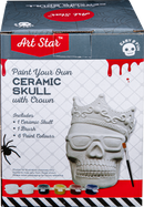 Art Star Halloween Paint Your Own Ceramic Skull with Crown Decoration (15.2 x 11.2 x 12.1cm)