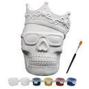 Art Star Halloween Paint Your Own Ceramic Skull with Crown Decoration (15.2 x 11.2 x 12.1cm)