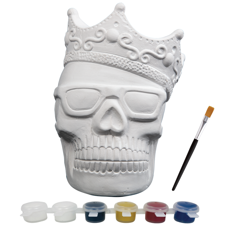 Art Star Halloween Paint Your Own Ceramic Skull with Crown Decoration (15.2 x 11.2 x 12.1cm)