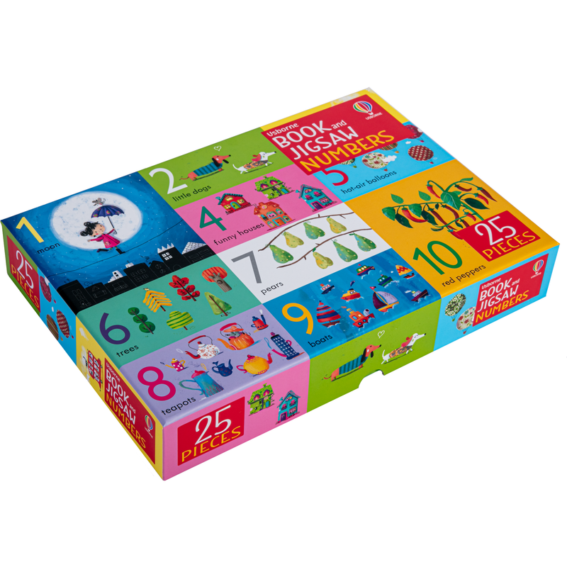 Dark Cyan Usborne Book and 25 Piece Jigsaw Numbers Kids Activities