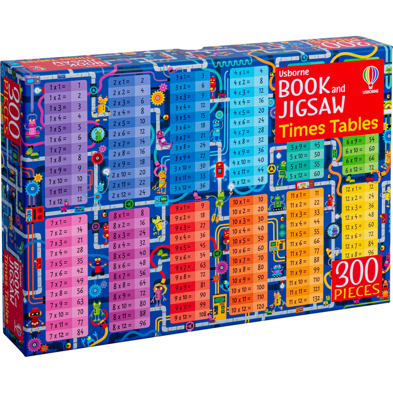 Dark Cyan Usborne Book and Jigsaw Times Tables Kids Activities