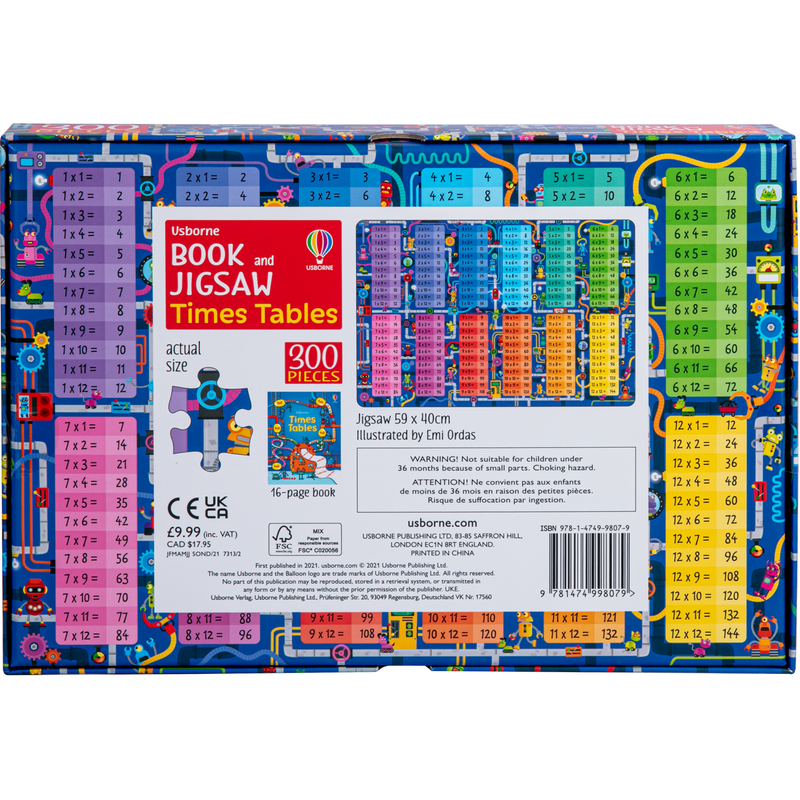 Midnight Blue Usborne Book and Jigsaw Times Tables Kids Activities