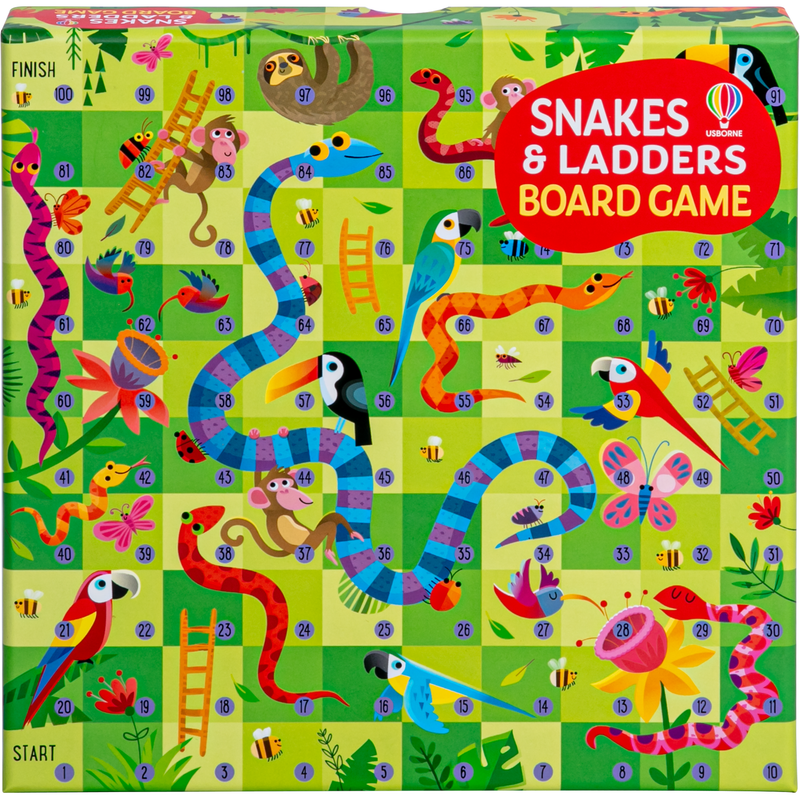 Usborne Rainforest-Themed Snakes and Ladders Game