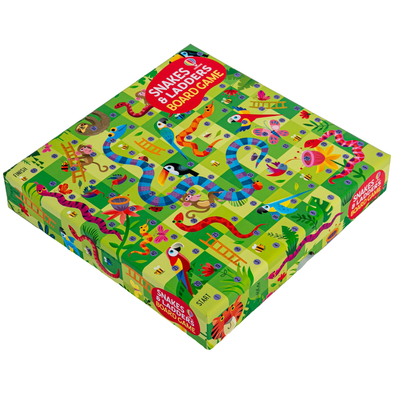 Dark Khaki Usborne Rainforest-Themed Snakes and Ladders Game Kids Activities