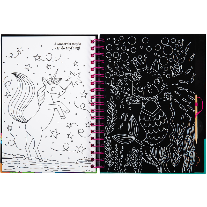 Black Unicorn Magic Scratch Art in racks Kids Activities