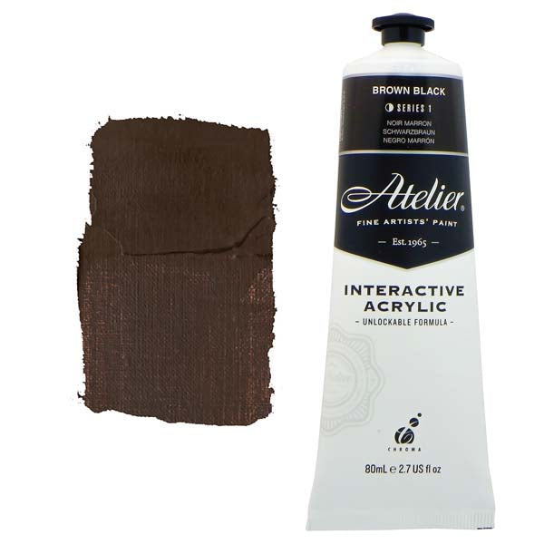 Atelier Interactive Artists Acrylic Paint,  Brown Black S1 80ml