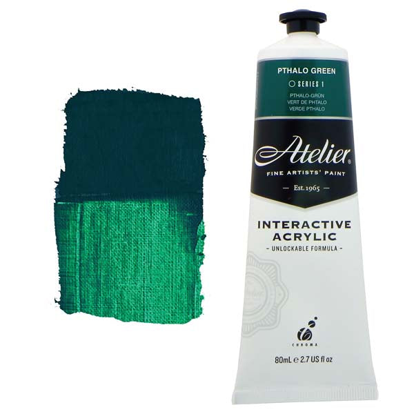 Atelier Interactive Artists Acrylic Paint,  Pthalo Green S1 80ml