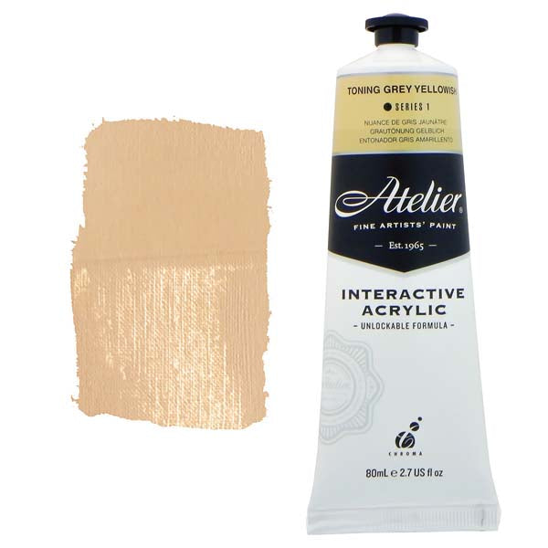 Atelier Interactive Artists Acrylic Paint,  Toning Grey Yellowish S1 80ml