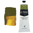 White Smoke Atelier Interactive Artists Acrylic Paint,  Green Gold S2 80ml Acrylic Paints