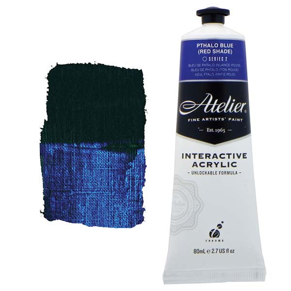 Atelier Interactive Artists Acrylic Paint,  Pthalo Blue (Red Shade) S2 80ml