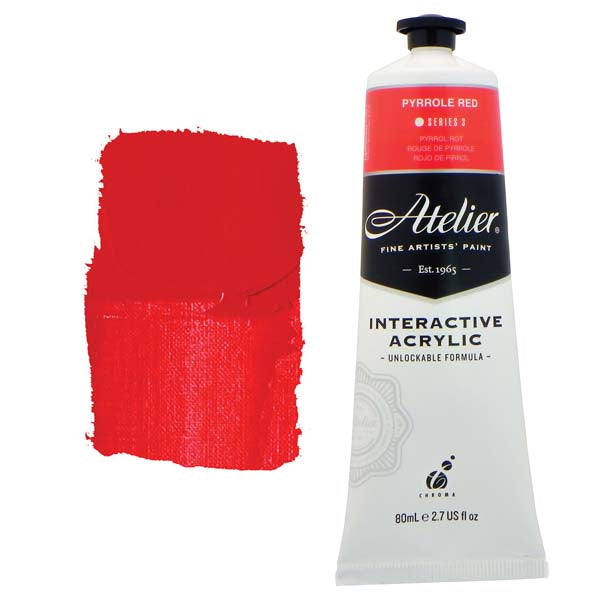 Atelier Interactive Artists Acrylic Paint,  Pyrrole Red S3 80ml
