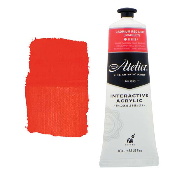 Atelier Interactive Artists Acrylic Paint,  Cad Red Light (Scarlet) S4 80m