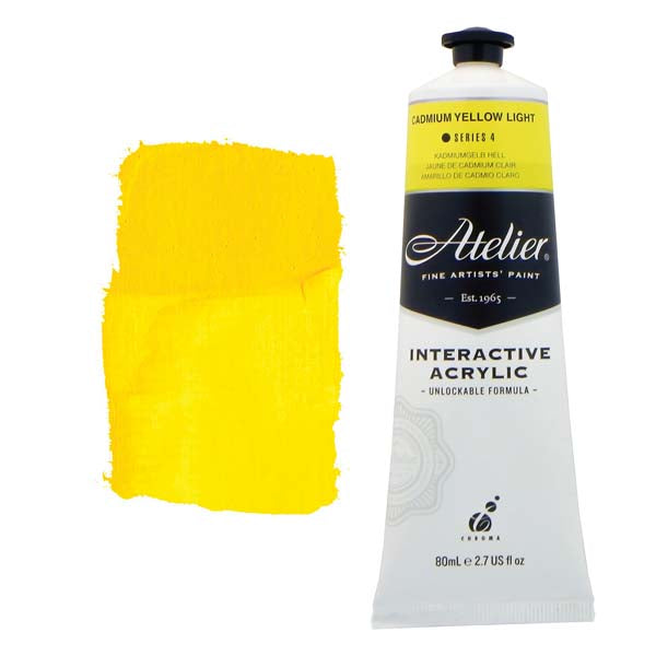 Atelier Interactive Artists Acrylic Paint,  Cad Yellow Light S4 80ml