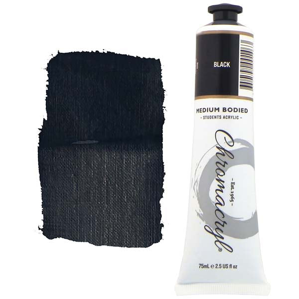 Chromacryl Students Acrylic Paint, 75ml Black