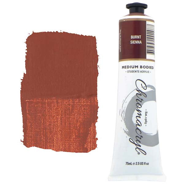 Chromacryl Students Acrylic Paint, 75ml Burnt Sienna