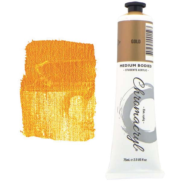 Chromacryl Students Acrylic Paint, 75ml Gold
