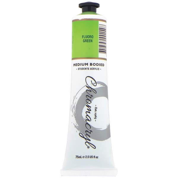 Chromacryl Students Acrylic Paint, 75ml Fluoro Green