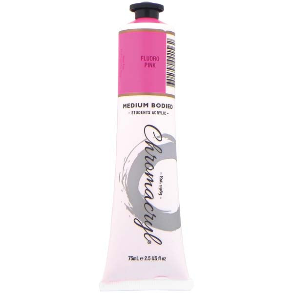 Chromacryl Students Acrylic Paint, 75ml Fluoro Pink
