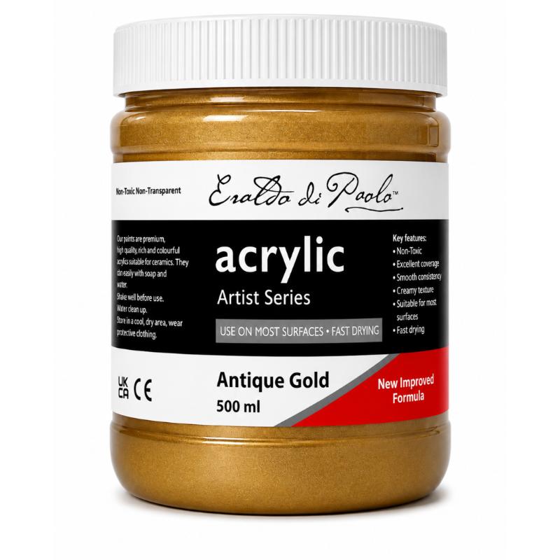 Eraldo di Paolo Acrylic Paint, Antique Gold, 500mL