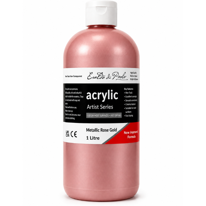 Eraldo di Paolo Acrylic Paint, Metallic Rose Gold, 1L