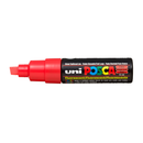 White Smoke Posca PC 8K Bold Chisel Tip Paint Marker, Fluoro Red Paint Markers