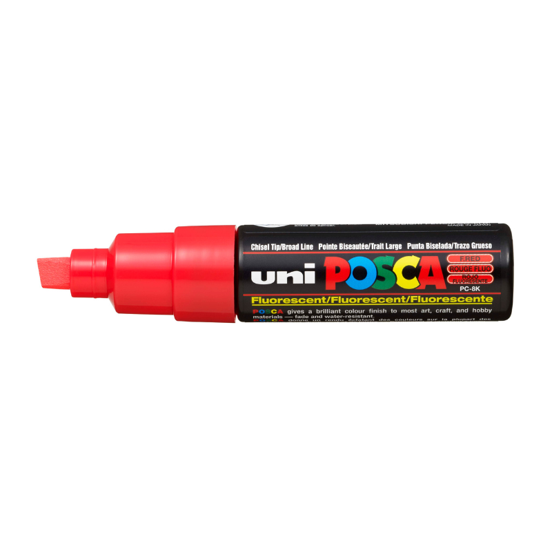 Posca PC 8K Bold Chisel Tip Paint Marker, Fluoro Red