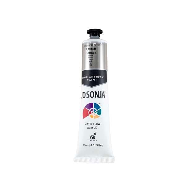 Jo Sonja's Matte Flow Acrylic Paint Metallic Platinum 75ml S3