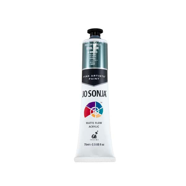 Jo Sonja's Matte Flow Acrylic Paint Metallic Steel Blue 75ml S3