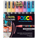 Black Posca PC3M Paint Markers, Soft Pastel Colours, 8Pk Paint Markers