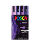 Black Posca PC5M Paint Markers, Purple Shades, 4Pk Paint Markers