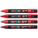 White Smoke Posca PC5M Paint Markers, Red Shades, 4Pk Paint Markers
