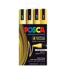 Black Posca PC5M Paint Markers, Yellow Shades, 4Pk Paint Markers