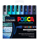 Black Posca PC5M Paint Markers, Cool Colours, 8Pk Paint Markers
