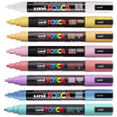 White Smoke Posca PC5M Paint Markers, Soft Pastel Colours, 8Pk Paint Markers
