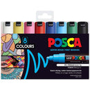 Black Posca PC7M Paint Markers, Assorted Colours, 8Pk Paint Markers