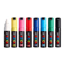 White Smoke Posca PC7M Paint Markers, Assorted Colours, 8Pk Paint Markers