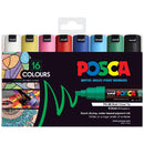 Black Posca PC8K Paint Markers, Assorted Colours, 16Pk Paint Markers