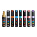 White Smoke Posca PC8K Paint Markers, Metallic Colours, 8Pk Paint Markers