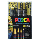 Black Posca Paint Marker, Assorted Tips, Gold, 4Pk Paint Markers