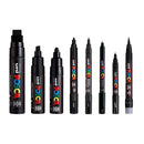 White Smoke Posca Paint Markers, Assorted Nib Sizes, Black, 8Pk Paint Markers