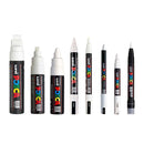 White Smoke Posca Paint Markers, Assorted Nib Sizes, White, 8Pk Paint Markers
