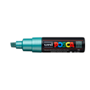 White Smoke Posca PC 8K Bold Chisel Tip Paint Marker, Metallic Green Paint Markers