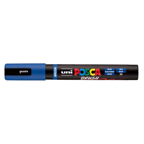 POSCA PC5BR Brush Tip Paint Markers, Blue