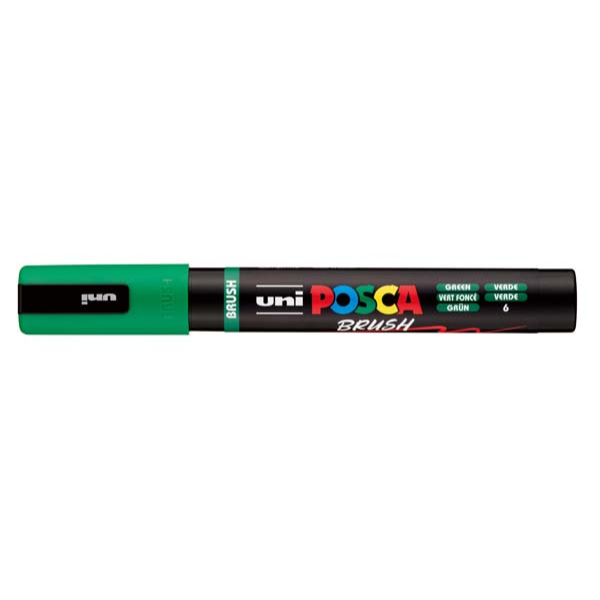 POSCA PC5BR Brush Tip Paint Markers, Green