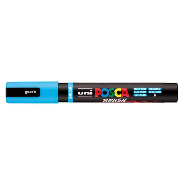 POSCA PC5BR Brush Tip Paint Markers, Light Blue