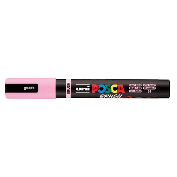 POSCA PC5BR Brush Tip Paint Markers, Light Pink