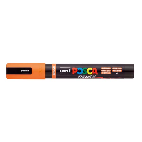 POSCA PC5BR Brush Tip Paint Markers, Orange